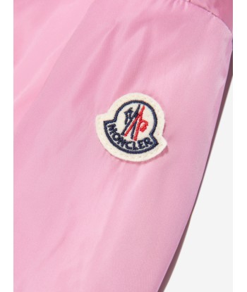 Moncler Enfant Baby Girls Messein Long Parka in Pink brillant des détails fins