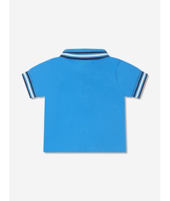 Moncler Enfant Baby Boys Logo Polo Shirt in Blue livraison gratuite