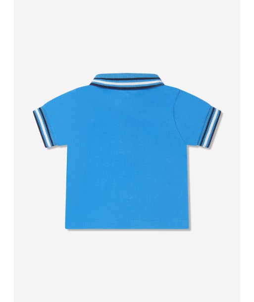 Moncler Enfant Baby Boys Logo Polo Shirt in Blue livraison gratuite