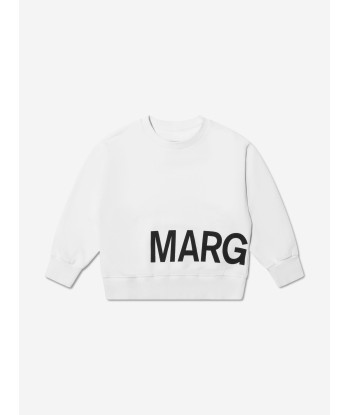 MM6 Maison Margiela Kids Logo Sweatshirt In White sur le site 