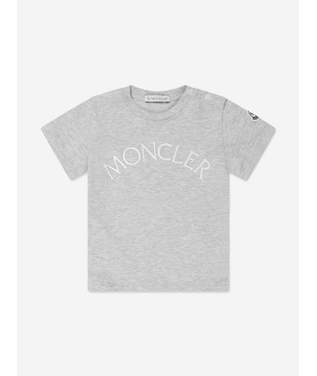 Moncler Enfant Baby Girls Logo T-Shirt in Grey acheter en ligne