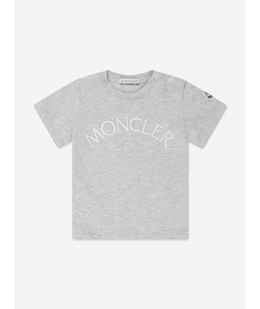 Moncler Enfant Baby Girls Logo T-Shirt in Grey acheter en ligne