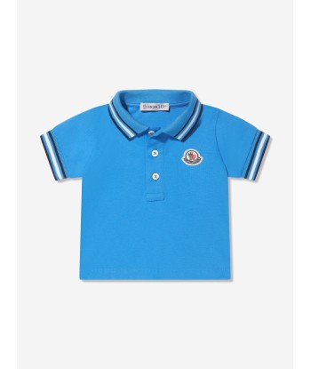 Moncler Enfant Baby Boys Logo Polo Shirt in Blue livraison gratuite