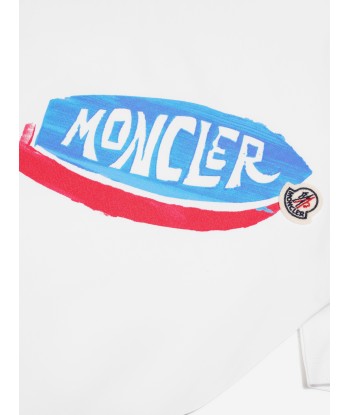 Moncler Enfant Baby Boys Cotton T-Shirt in White pas cheres