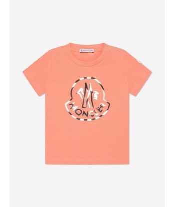 Moncler Enfant Baby Girls Logo T-Shirt in Peach destockage