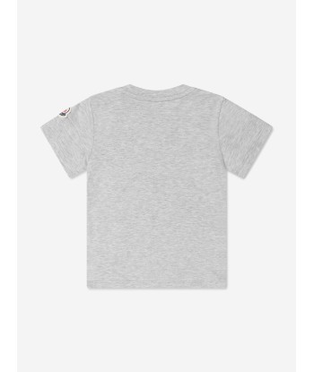 Moncler Enfant Baby Girls Logo T-Shirt in Grey acheter en ligne