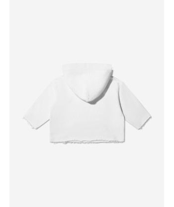 MM6 Maison Margiela Kids Cropped Logo Hoodie In White ou a consommer sur place