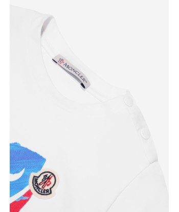 Moncler Enfant Baby Boys Cotton T-Shirt in White pas cheres