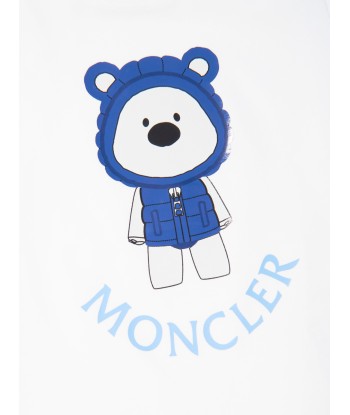 Moncler Enfant Baby Bear Print T-Shirt in White le concept de la Pate a emporter 