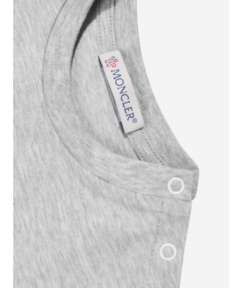 Moncler Enfant Baby Girls Logo T-Shirt in Grey acheter en ligne