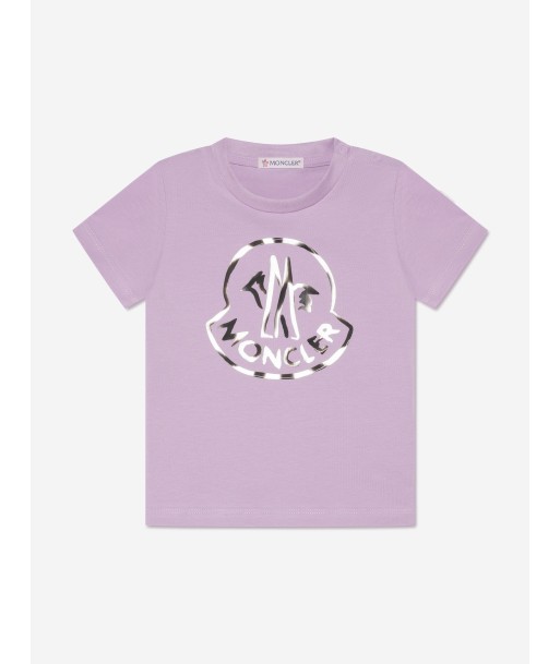 Moncler Enfant Baby Girls Logo T-Shirt in Lilac Découvrez la collection