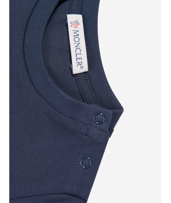 Moncler Enfant Baby Girls Logo T-Shirt in Navy paiement sécurisé