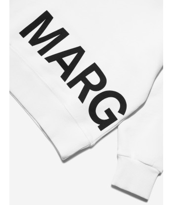 MM6 Maison Margiela Kids Logo Sweatshirt In White sur le site 