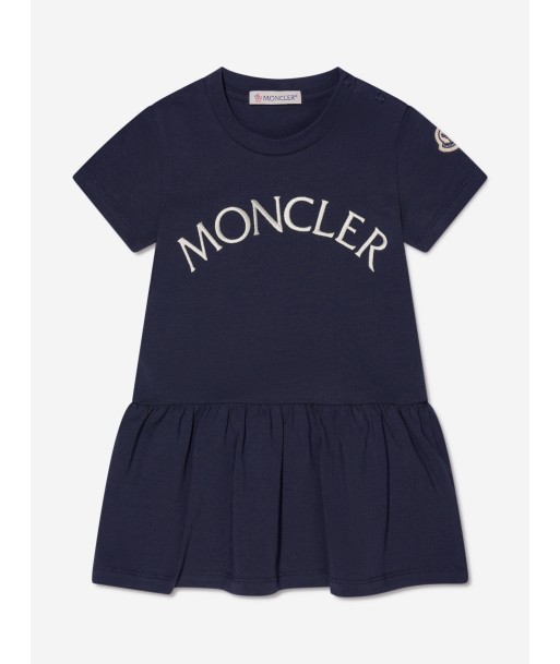 Moncler Enfant Baby Girls Logo Dress in Navy livraison et retour toujours gratuits