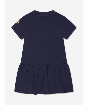 Moncler Enfant Baby Girls Logo Dress in Navy livraison et retour toujours gratuits