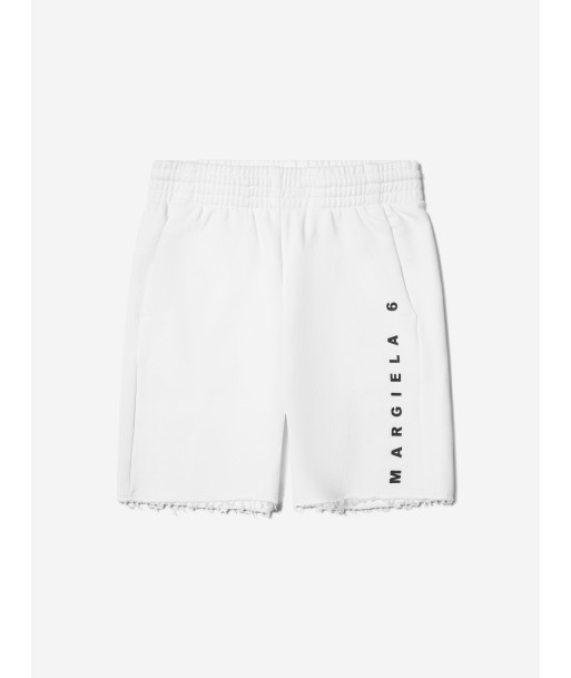 MM6 Maison Margiela Kids Logo Shorts In White hantent personnes