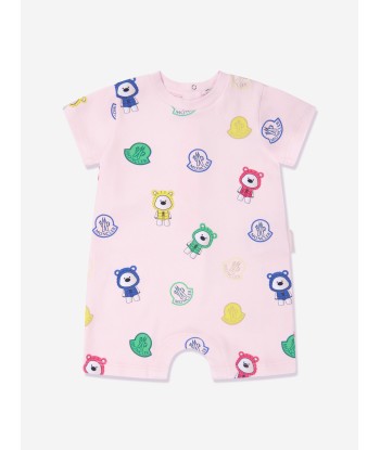 Moncler Enfant Baby Girls Bear Print Romper in Pink 2024