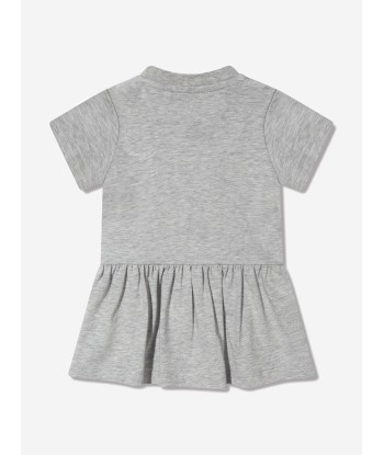 Moncler Enfant Baby Girls Logo Dress in Grey destockage