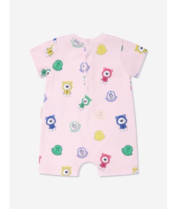 Moncler Enfant Baby Girls Bear Print Romper in Pink 2024