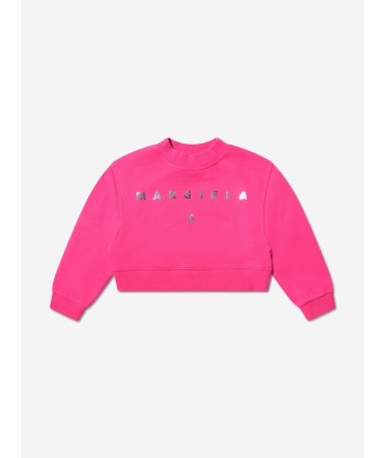 MM6 Maison Margiela Girls Cropped Logo Sweatshirt In Pink d'Europe débarque