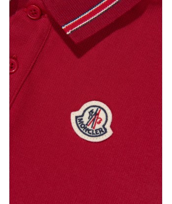 Moncler Enfant Baby Boys Polo Romper in Red Venez acheter