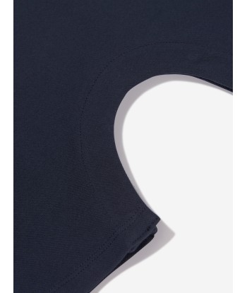 Moncler Enfant Baby Boys Polo Romper in Navy Faites des économies