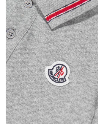 Moncler Enfant Baby Boys Polo Romper in Grey Economisez 