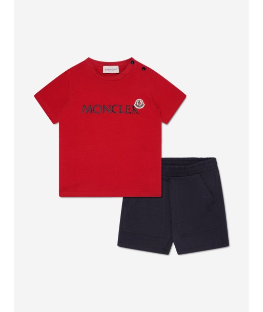 Moncler Enfant Baby Boys T-Shirt And Shorts Set in Red Les magasins à Paris