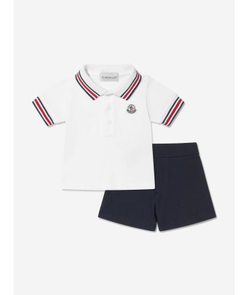 Moncler Enfant Baby Boys Polo Shirt And Shorts Set in Navy la livraison gratuite