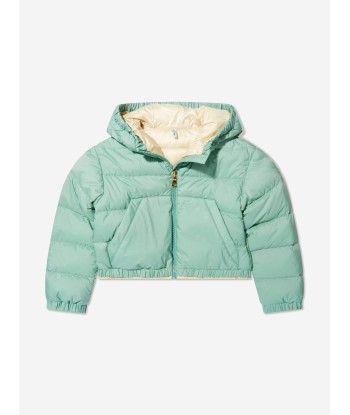 Moncler Enfant Girls Down Padded Mantas Jacket in Green offre 