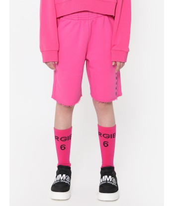 MM6 Maison Margiela Kids Logo Shorts In Pink le des métaux précieux