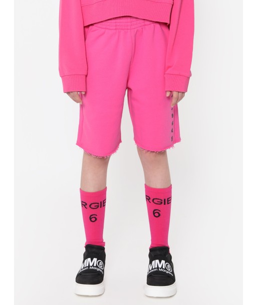 MM6 Maison Margiela Kids Logo Shorts In Pink le des métaux précieux