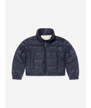 Moncler Enfant Girls Down Padded Musa Jacket in Navy plus qu'un jeu 