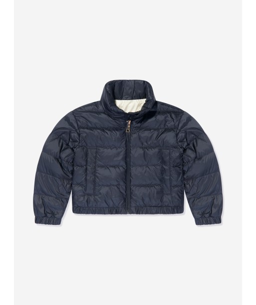 Moncler Enfant Girls Down Padded Musa Jacket in Navy plus qu'un jeu 