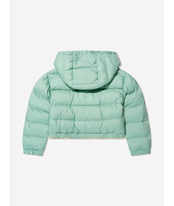 Moncler Enfant Girls Down Padded Mantas Jacket in Green offre 