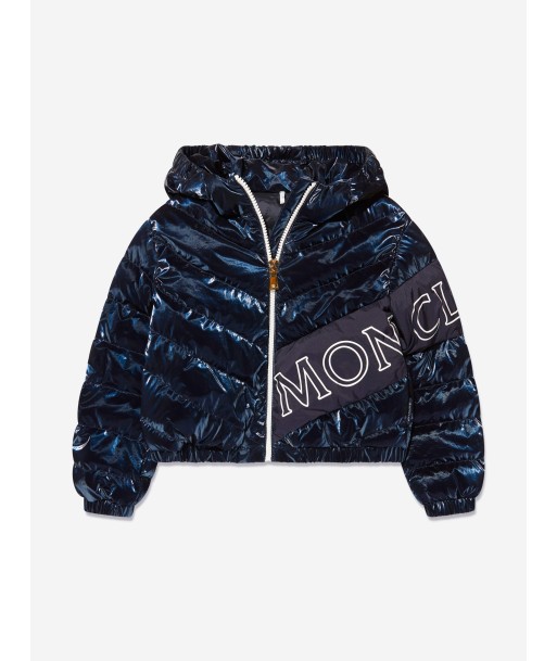 Moncler Enfant Girls Down Padded Vonnes Jacket in Navy votre