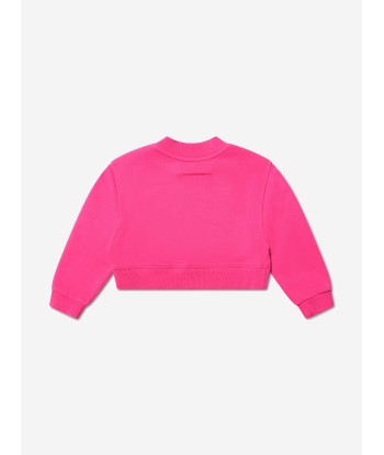 MM6 Maison Margiela Girls Cropped Logo Sweatshirt In Pink d'Europe débarque