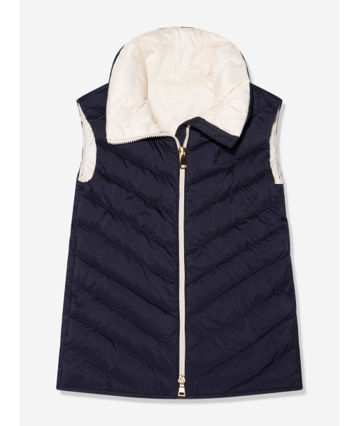 Moncler Enfant Girls Down Padded Venta Gilet in Navy d'Europe débarque