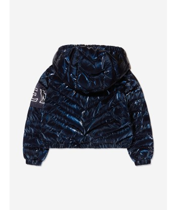 Moncler Enfant Girls Down Padded Vonnes Jacket in Navy votre