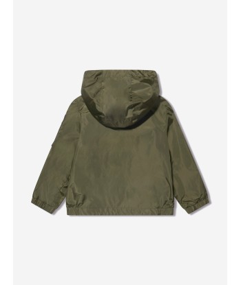 Moncler Enfant Boys Eisaku Jacket in Green brillant des détails fins