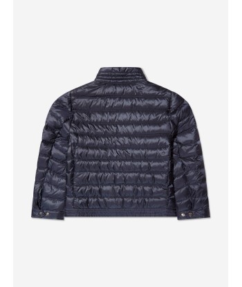 Moncler Enfant Boys Down Padded Urzay Biker Jacket in Navy Venez découvrir notre 