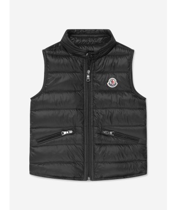 Moncler Enfant Boys Down Padded Gui Gilet in Black ouvre sa boutique