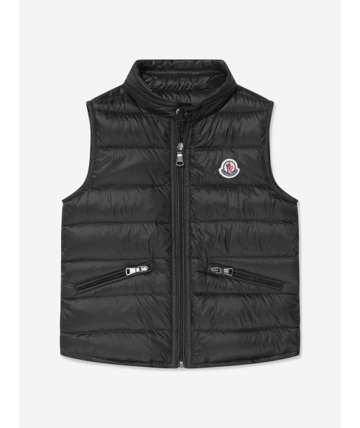 Moncler Enfant Boys Down Padded Gui Gilet in Black ouvre sa boutique