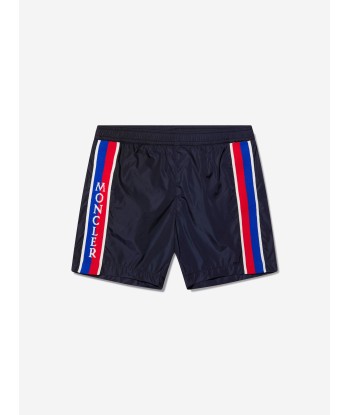 Moncler Enfant Boys Logo Swim Shorts in Navy du meilleur 