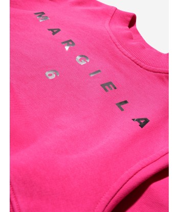 MM6 Maison Margiela Girls Cropped Logo Sweatshirt In Pink d'Europe débarque