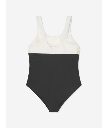 Moncler Enfant Girls Colourblock Swimsuit in White livraison gratuite