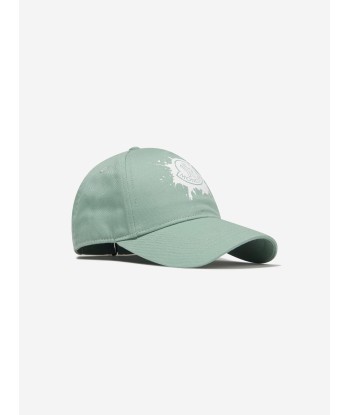 Moncler Enfant Girls Logo Cap in Green paiement sécurisé