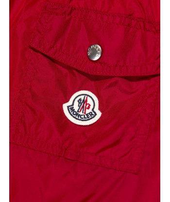 Moncler Enfant Boys Logo Swim Shorts in Red hantent personnes