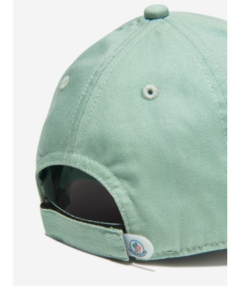 Moncler Enfant Girls Logo Cap in Green paiement sécurisé