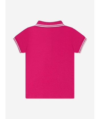 Moncler Enfant Girls Logo Polo Shirt in Pink de technologie